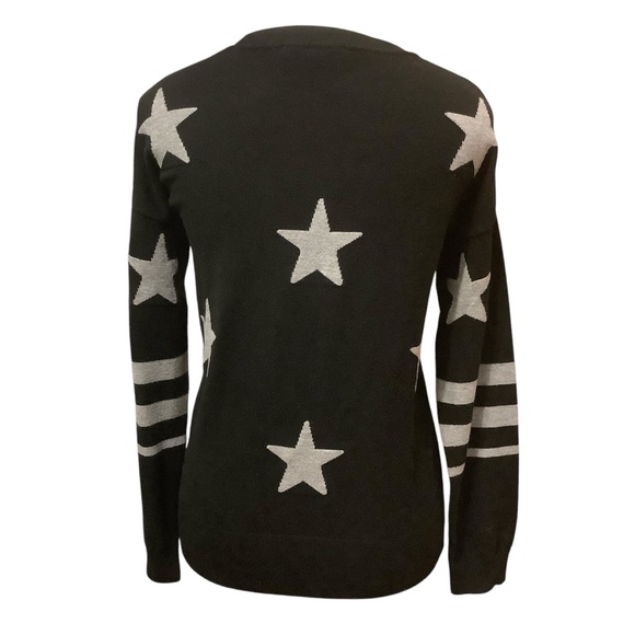 WORKSHOP REPUBLIC BLACK & GRAY LONG SLEEVE STARS & STRIPE SWEATER/ Size S - Picture 3 of 9